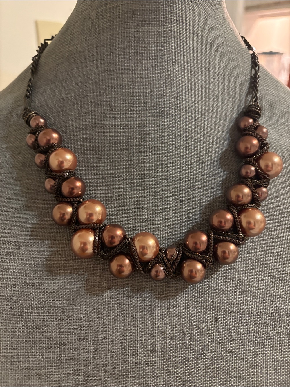 Coldwater Creek Bronze faux Pearl Statement Necklace - Women Jewelry